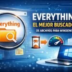 Everything mostrando búsqueda instantánea de archivos en Windows frente al buscador tradicional del sistema.