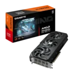 Tarjeta gráfica Gigabyte Radeon RX 9070 Gaming OC 16GB con diseño de triple ventilador y caja