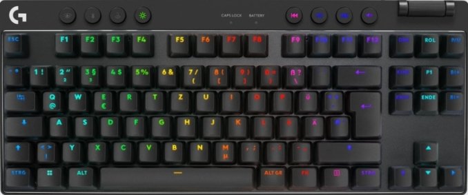 Teclado gaming Logitech G PRO X TKL inalámbrico con iluminación RGB, formato sin teclado numérico y distribución compacta para competición.