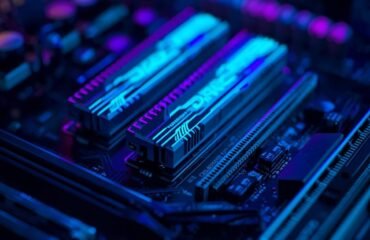 memoria-ram-ver2 Módulos de memoria RAM instalados en una placa base de ordenador moderno