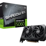 Tarjeta gráfica MSI GeForce RTX 5060 Shadow 2X OC 8GB de dos ventiladores color negro