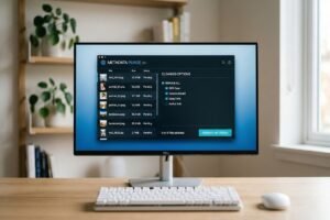 Pantalla de ordenador mostrando interfaz de programa para limpiar metadatos