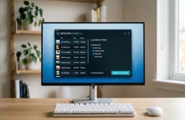 impiar-metadatos-programa Pantalla de ordenador mostrando interfaz de programa para limpiar metadatos