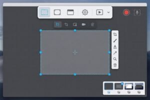Interfaz de un programa de captura y grabación de pantalla
