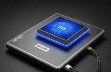 importancia-bios-uefi-configuracion-avanzada Dispositivo electrónico con una pantalla táctil iluminada y el logo