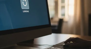 Pantalla de computadora con un ícono de 