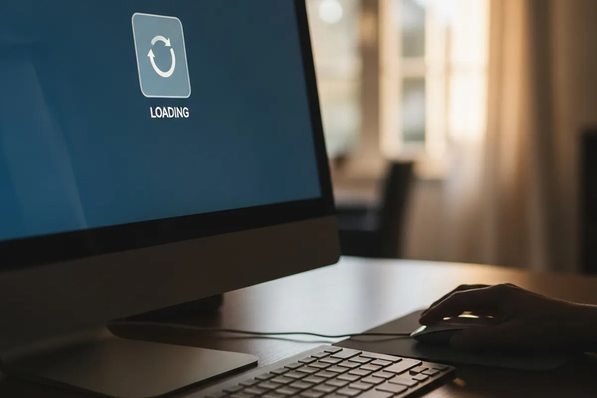 pc-se-reinicia-solo-causas-soluciones Pantalla de computadora con un ícono de