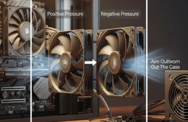 presion-positiva-vs-negativa-ventiladores-caja-pc Imagen que muestra la comparación entre la presión positiva y negativa en un sistema de refrigeración con ventiladores de