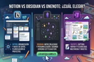 Infografia sobre Notion, Obsidian y OneNote