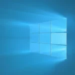 Fondo de pantalla de Windows con un diseño minimalista de cuadros en tonalidades azules