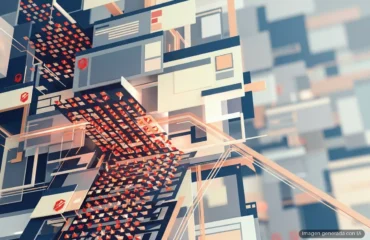 160-casi-22000-servidores-exchange-sin-parchear-fallo-critico Estructura tridimensional abstracta con paneles grises y naranjas, placas de circuitos rojo brillante conectadas por cables… Imagen generada con IA.