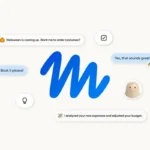 Logotipo de Muse, el agente de IA personal de Meta: una M azul trazada a mano rodeada de burbujas de conversación