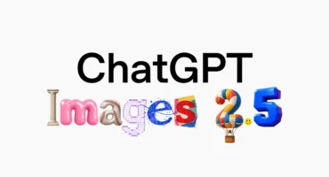 Logotipo de ChatGPT Images 2.5 de OpenAI, con la palabra Images compuesta por letras de materiales distintos y el número 2.5 en globo y bloques de colores
