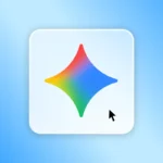 El icono de la aplicación Gemini, una estrella de cuatro puntas en degradado de rojo, amarillo, verde y azul, sobre un fondo azul.