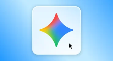 El icono de la aplicación Gemini, una estrella de cuatro puntas en degradado de rojo, amarillo, verde y azul, sobre un fondo azul.