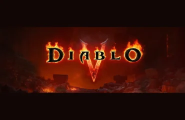 415-diablo-5-2029-blizzard-descarta-expansiones-diablo-4 Logotipo de Diablo V en llamas sobre un Santuario en ruinas