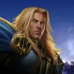 Ilustración oficial de Arthas con armadura y capa azul bajo un cielo nocturno, de Warcraft III: Reforged
