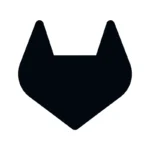 Logotipo oficial de GitLab, el tanuki en negro, sobre fondo liso