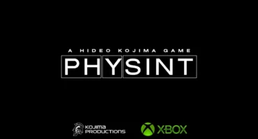 Arte oficial de PHYSINT sobre fondo negro, con los logotipos de Kojima Productions y Xbox debajo del título